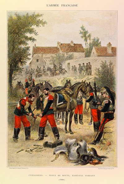 儒勒-理查德上尉的法国军队的类型和制服，由爱德华-迪特尔（1848-1912）画的。宪兵队；公路运输；1886年的马雷克-费兰特，私人收藏 作者 Jean Baptiste Edouard Detaille