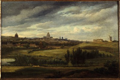 1815 年从 Gentilly 高地拍摄的巴黎景色（绘画） 作者 让·巴蒂斯特·加布里埃尔·朗格莱斯