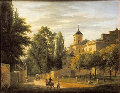 Ville dAvray教会的看法在c.1820 作者 让·巴蒂斯特·加布里埃尔·朗格莱斯