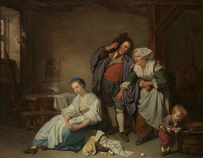 破碎的鸡蛋，1756年 作者 让·巴蒂斯特·格鲁兹