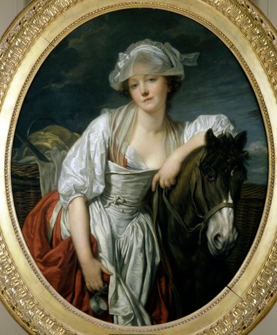 让·巴蒂斯特·格鲁兹 (Jean Baptiste Greuze) (1725-1805) 18 世纪的 La laitiere 绘画。 1.06x0.86 米巴黎，卢浮宫。 作者 让·巴蒂斯特·格鲁兹