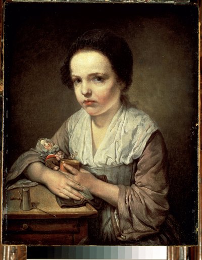 "让-巴蒂斯特-格吕兹（1725-1805 年）1750 年的绘画作品，尺寸：65x55 厘米 圣彼得堡，冬宫博物馆 作者 让·巴蒂斯特·格鲁兹