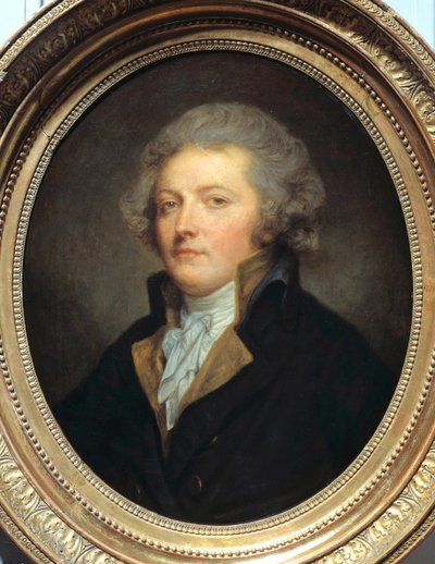 18 世纪让·巴蒂斯特·格鲁兹 (Jean Baptiste Greuze)（1725-1805 年）的作家和绘画公约成员 Philippe Fabre d