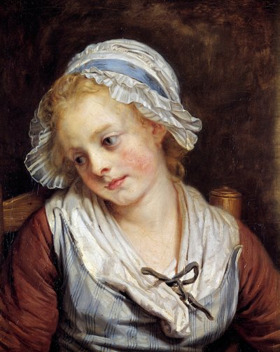少女肖像 让-巴蒂斯特-格吕兹（1725-1805）的画作。1765.Dim.0,45x0,37米。 尚蒂伊，康德博物馆 - 少女肖像。Jean-Baptiste Greuze (1725-1805)的画作。1765.0.45x0.37米。康德博物馆，尚蒂伊，法国 作者 让·巴蒂斯特·格鲁兹