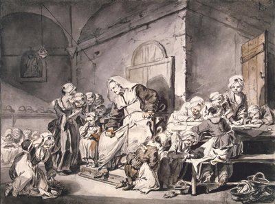 学校教师 par Greuze, Jean-Baptiste (1725-1805).钢笔，毛笔，灰色和棕色，纸上水彩，尺寸：27.8x33.8，约1764-1765，国家冬宫，圣彼得堡。 作者 让·巴蒂斯特·格鲁兹