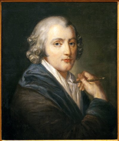 自画像。 让·巴蒂斯特·格鲁兹 (Jean Baptiste Greuze)（1725-1805 年）的画作，布面油画，大约 1755 年。18 世纪法国艺术。 Hotel Dieu，Musee Greuze，Tournus。 作者 让·巴蒂斯特·格鲁兹