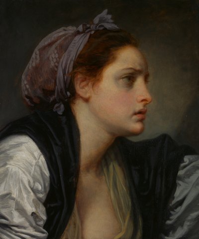 女人的研究主管，约。 1780年。 作者 让·巴蒂斯特·格鲁兹