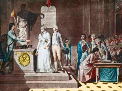 共和国的婚姻--共和国的婚姻--根据让-巴蒂斯特-马莱(1759-I835)的《Aquatinte》创作--18世纪 作者 让·巴蒂斯特·马利特