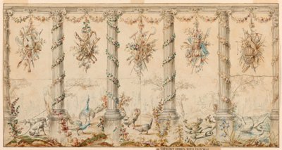 绘图，1780-95 年农场生活挂毯项目 作者 让·巴蒂斯特·玛丽·休特