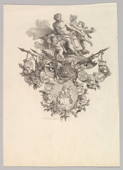 带有赫菲斯托斯和普蒂的小图案，1779年。 作者 让·巴蒂斯特·玛丽·休特