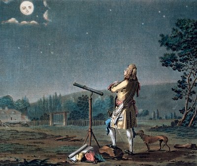 伯纳德-勒-博维耶-德-丰特内尔在思考世界的多元性，1791年。   作者 让·巴蒂斯特·莫雷特