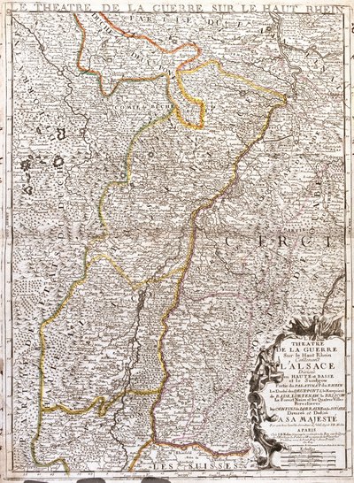 阿尔萨斯 (法国) 地图 (雕刻 作者 让·巴蒂斯特·诺林（Jean Baptiste Nolin）
