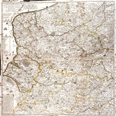 Map of Artois (France) and Flanders (Belgium, Netherlands) (Engraving 作者 让·巴蒂斯特·诺林（Jean Baptiste Nolin）