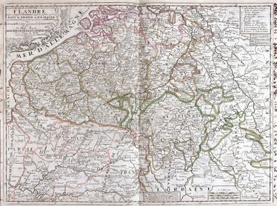 比利时地图（雕刻 作者 让·巴蒂斯特·诺林（Jean Baptiste Nolin）