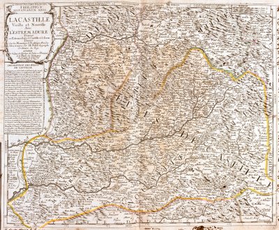 卡斯蒂利亚（西班牙）地图（雕刻 作者 让·巴蒂斯特·诺林（Jean Baptiste Nolin）