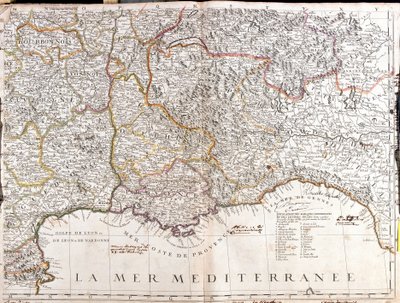 多芬和普罗旺斯（法国）地图（雕刻 作者 让·巴蒂斯特·诺林（Jean Baptiste Nolin）