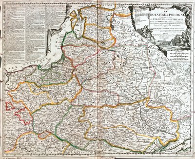波兰和立陶宛地图（雕刻 作者 让·巴蒂斯特·诺林（Jean Baptiste Nolin）