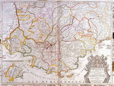 普罗旺斯地图（法国）（雕刻 作者 让·巴蒂斯特·诺林（Jean Baptiste Nolin）