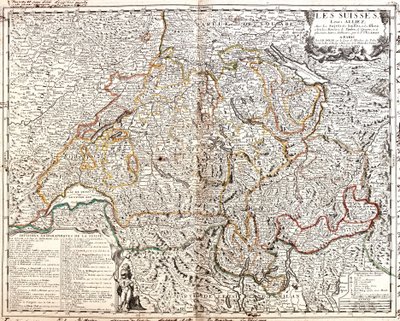 瑞士地图（雕刻 作者 让·巴蒂斯特·诺林（Jean Baptiste Nolin）