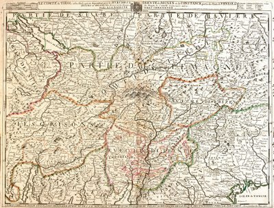 蒂罗尔省地图（德国）（雕版画 作者 让·巴蒂斯特·诺林（Jean Baptiste Nolin）