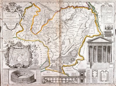尼姆教区地图（法国）（雕刻 作者 让·巴蒂斯特·诺林（Jean Baptiste Nolin）