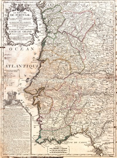 葡萄牙王国地图（雕刻 作者 让·巴蒂斯特·诺林（Jean Baptiste Nolin）