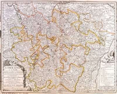 洛林省地图（法国）（雕版画 作者 让·巴蒂斯特·诺林（Jean Baptiste Nolin）