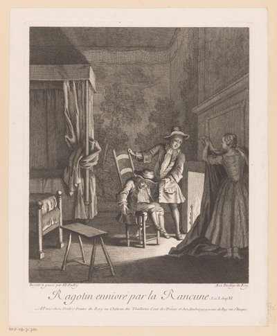 拉戈丁醉倒在火炉旁的椅子上
Ragotin ennivré par la Rancune（物品上的标题）
斯卡隆《罗马喜剧》中的场景（系列名称） 作者 Jean Baptiste Oudry