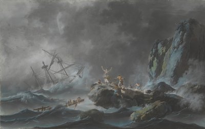 1782年的暴风雨中的沉船。 作者 让·巴蒂斯特·皮列曼