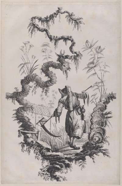 Chinoiserie装饰品印刷品，1755年。 作者 让·巴蒂斯特·皮列曼
