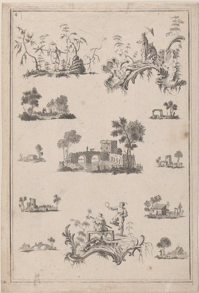 Chinoiserie装饰品，约1770年。 作者 让·巴蒂斯特·皮列曼