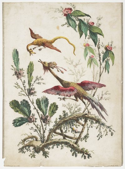 装饰。中国风。花鸟。，1770 作者 让·巴蒂斯特·皮列曼