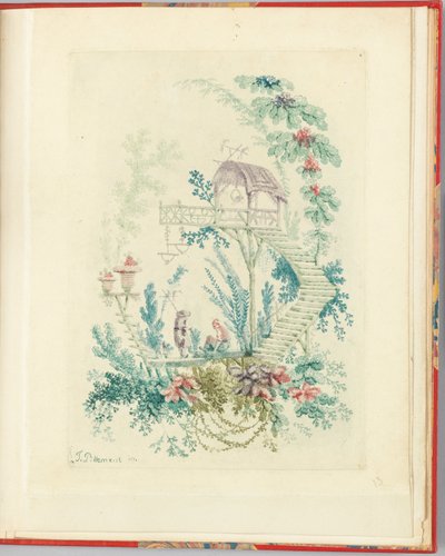Jean Pillement的新发明中国笔记本套件中的装饰设计，供设计师和画家（Inventes et dessines）使用。安妮·艾伦的坟墓 作者 让·巴蒂斯特·皮列曼