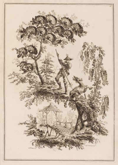 插图 10，选自 "Suite de Douze Pêcheurs et Chasseurs"（《十二渔夫和猎人组曲》）。 作者 老让·雅克·艾薇儿