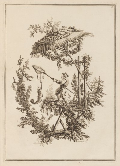 插图 11，选自 "Suite de Douze Pêcheurs et Chasseurs"（《十二渔夫与猎人组曲》）。 作者 老让·雅克·艾薇儿