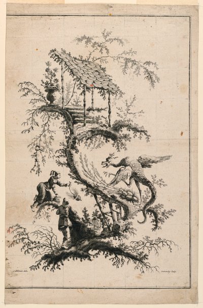 盘子，选自《中国游戏组曲 作者 马丁德蒙奇，b。 1746