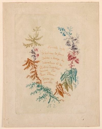 Nouvelle Suitte de Cahiers de fleurs idéales" 第 2 号扉页 作者 安妮·艾伦
