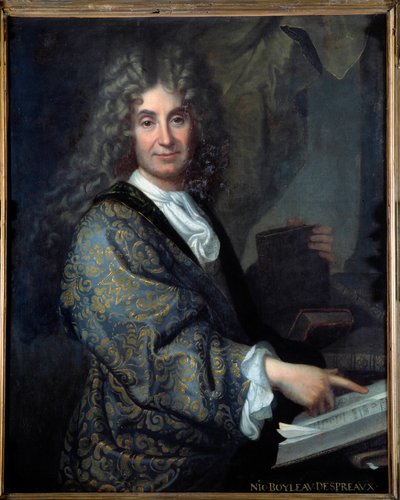 Portrait of Nicolas Boileau (1636-1711) dit Boileau Despreaux (Boileau-Despreaux), french writer - Painting by Jean Baptiste Santerre (1651-1717) - Oil on canvas - Sun 1,00 X 0,82m - Lyon, Musee Des Beaux Arts - Portrait of Nicolas Boileau (1636-1711) know 作者 让·巴蒂斯特·桑特尔