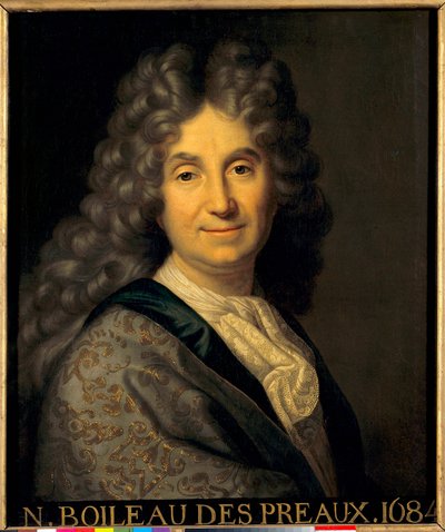 Nicolas Boileau Despreaux (Boileau-Despreaux) (1636-1711) 的肖像 - Jean Baptiste Santerre (1651-1717) 的绘画 作者 让·巴蒂斯特·桑特尔