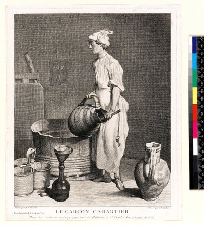 Le Garçon Cabaretier（酒窖男孩）由 Charles Nicolas Cochin I (1688-1754) 雕刻，1750 年（蚀刻和雕刻） 作者 让·巴蒂斯特·西缅（后）查尔丁