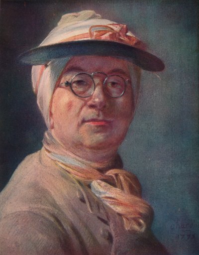 戴眼镜的自画像，1775年 作者 让·巴蒂斯特·西蒙·查尔丁