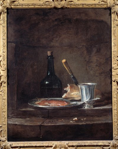 午餐的遗憾也说是银杯。让-巴蒂斯特-西芒-夏尔丹（1699 - 1779）的画作。 作者 让·巴蒂斯特·西蒙·查尔丁