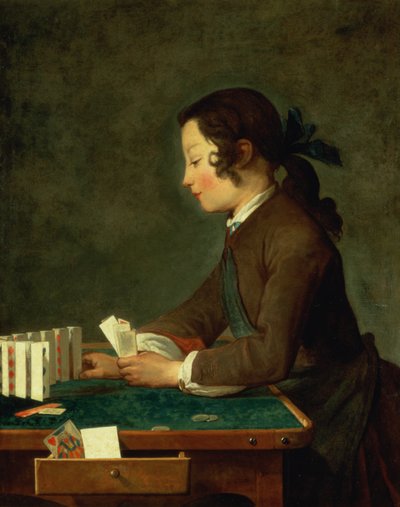年轻男孩纸牌 作者 Jean Baptiste Simeon Chardin