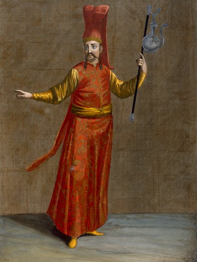 Ibriktar Agassi，来自Charles de Ferriol的“代表不同国家的一百张照片集”的第6页，由Gerard Scotin（1671-1716）雕刻，1707-08（彩色en 作者 让·巴蒂斯特·范穆尔