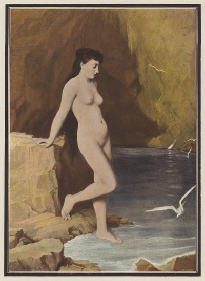 石窟中的仙女（彩色石版画） 作者 让·本纳