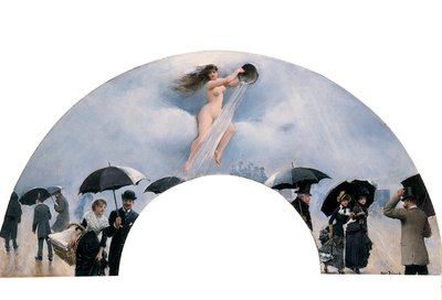 雨的寓言，画成扇子 作者 让·贝罗