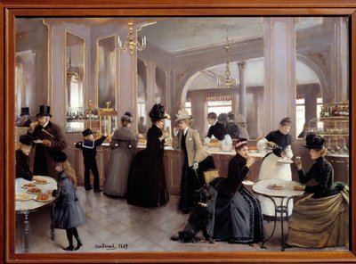 La passerie gloppe avenue des Champs Elysees.Jean Beraud (1849 - 1935)的画作 作者 让·贝罗