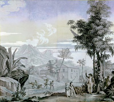 离开散步，来自&39;Paul et Virginie&39;的插图由Henri Bernadin de Saint-Pierre（1737-1814）1823 作者 让·布洛克