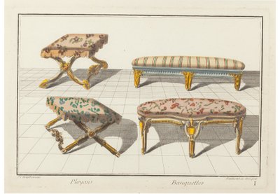 Ployans，Banquettes。 c.1768年，新的历史图示学或象形文字属性。 作者 让·查尔斯·德拉福斯（Jean Charles Delafosse）