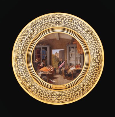 绣花，c.1820-35 作者 让·查尔斯·德维尔（Jean Charles Develly）